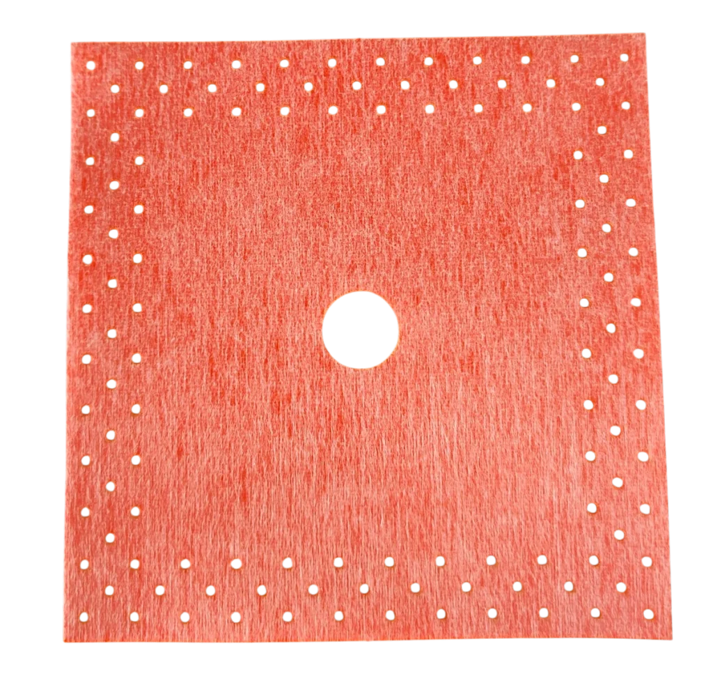 Перфорированная гидроизоляционная манжета 120*120мм, красного цвета, без упаковки, одна штука