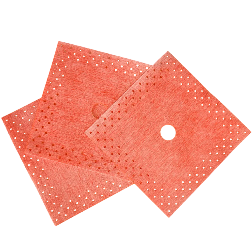 Перфорированная гидроизоляционная манжета 120*120мм, красного цвета, 3 штуки